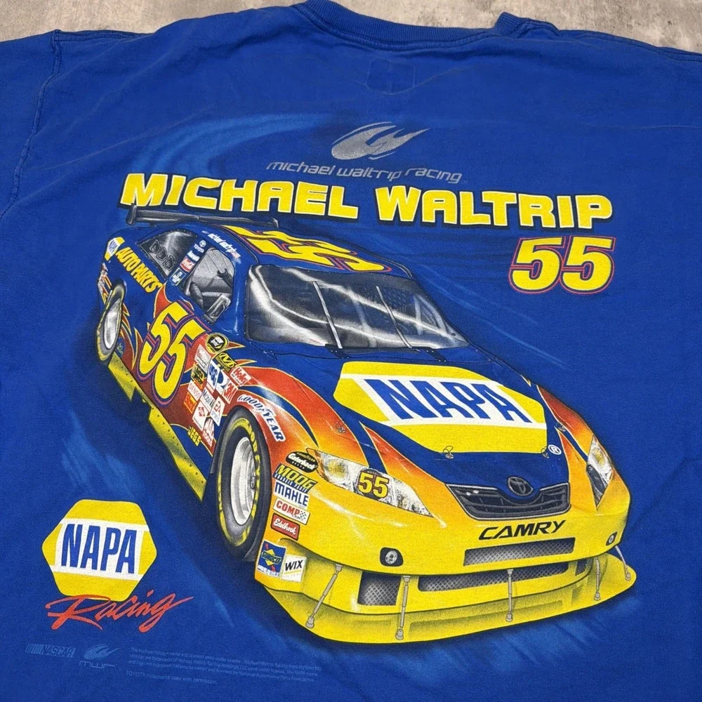 Vintage NASCAR Michael Waltrip Racing Nascar Chase Authentic 55 XL Blue NAPA Y2K